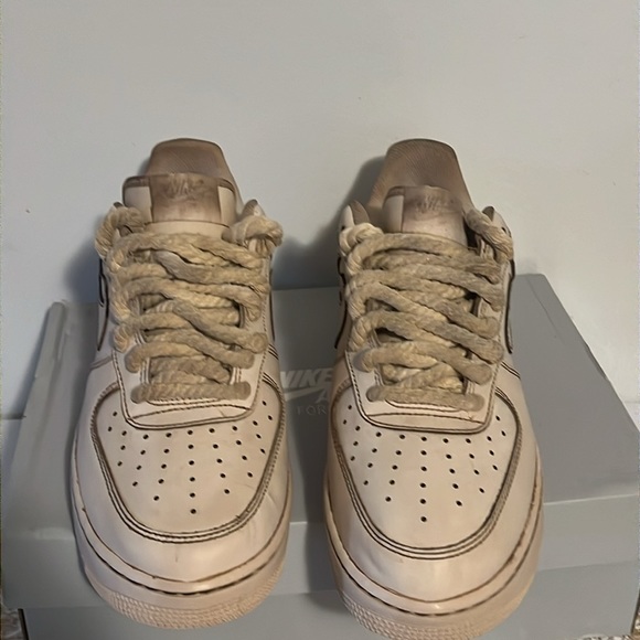 Custom Air Force 1 Coffee Dipped and Rope Laces Brand New - Picture 4 of 10